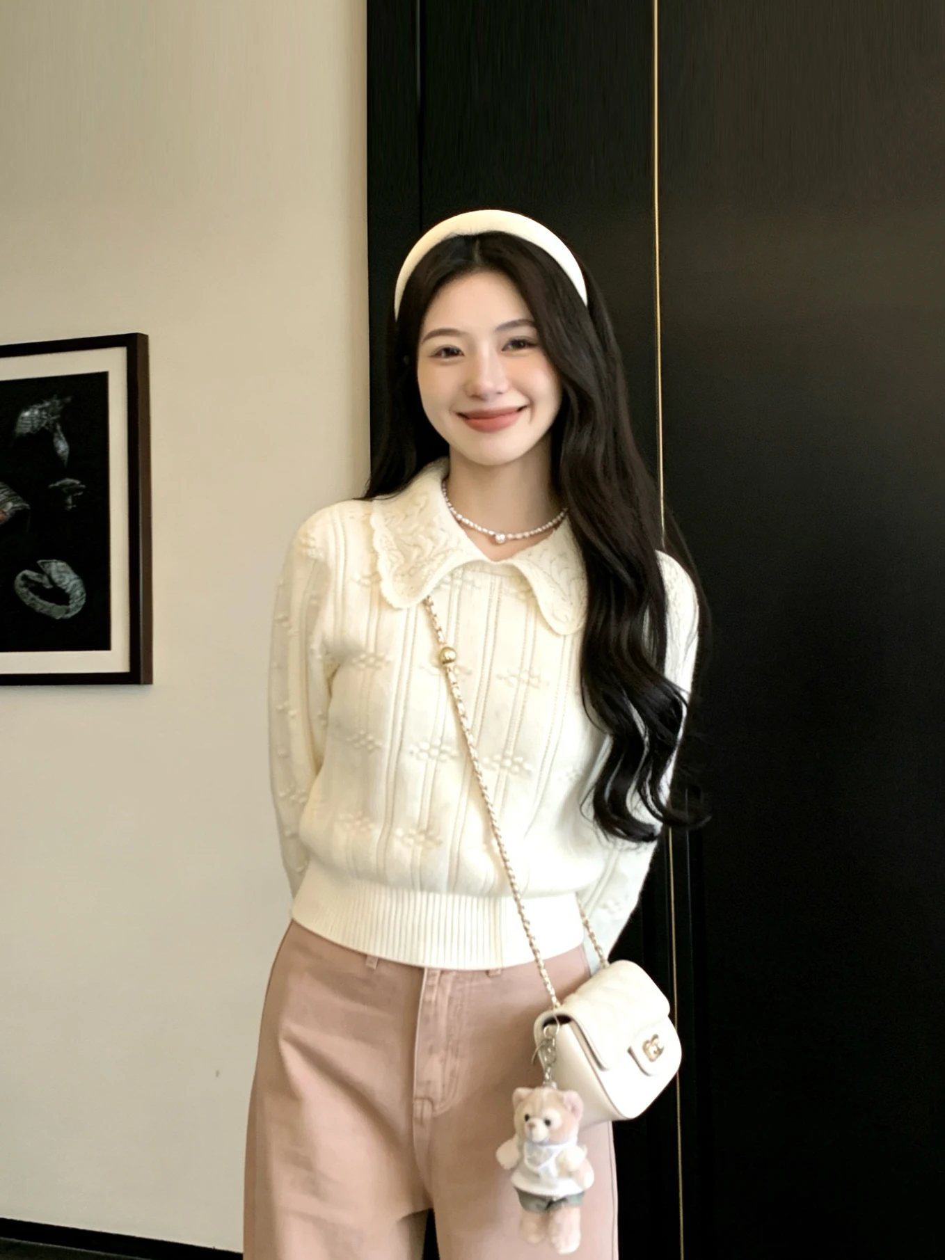 

Women's Ne Knitted Sweater Long Sve Waist-Cinching Top Spring New Sle French Sle Medium Softn Polyester Fiber