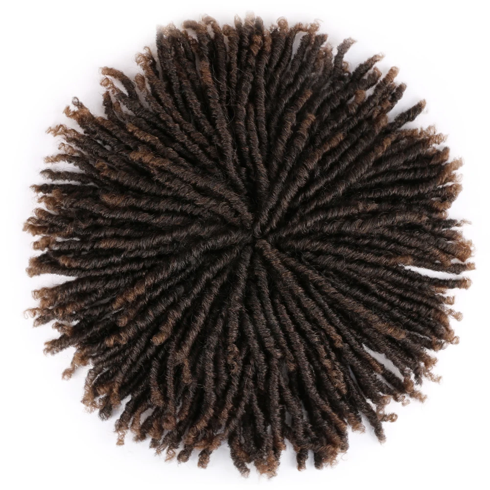 6inch Dreadlocks Hair Topper Guleless Wig Synthetic Hair Toupee Headband Gradient Conical Clips in Hairpiece For Men & Women