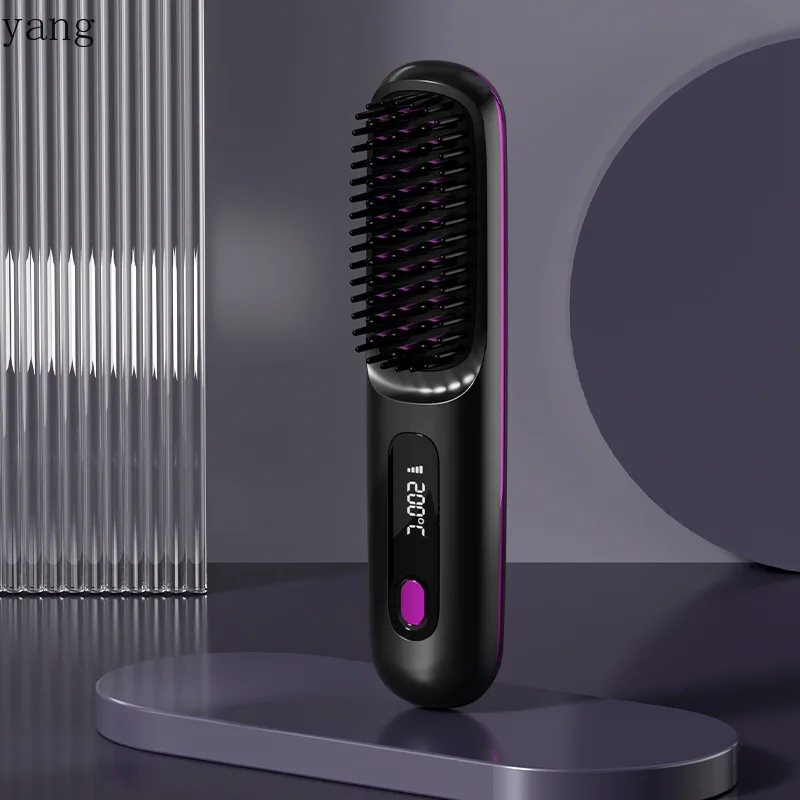 LH ceramic hair straightener Negative ion curling hair straightener Wireless dual-purpose comb