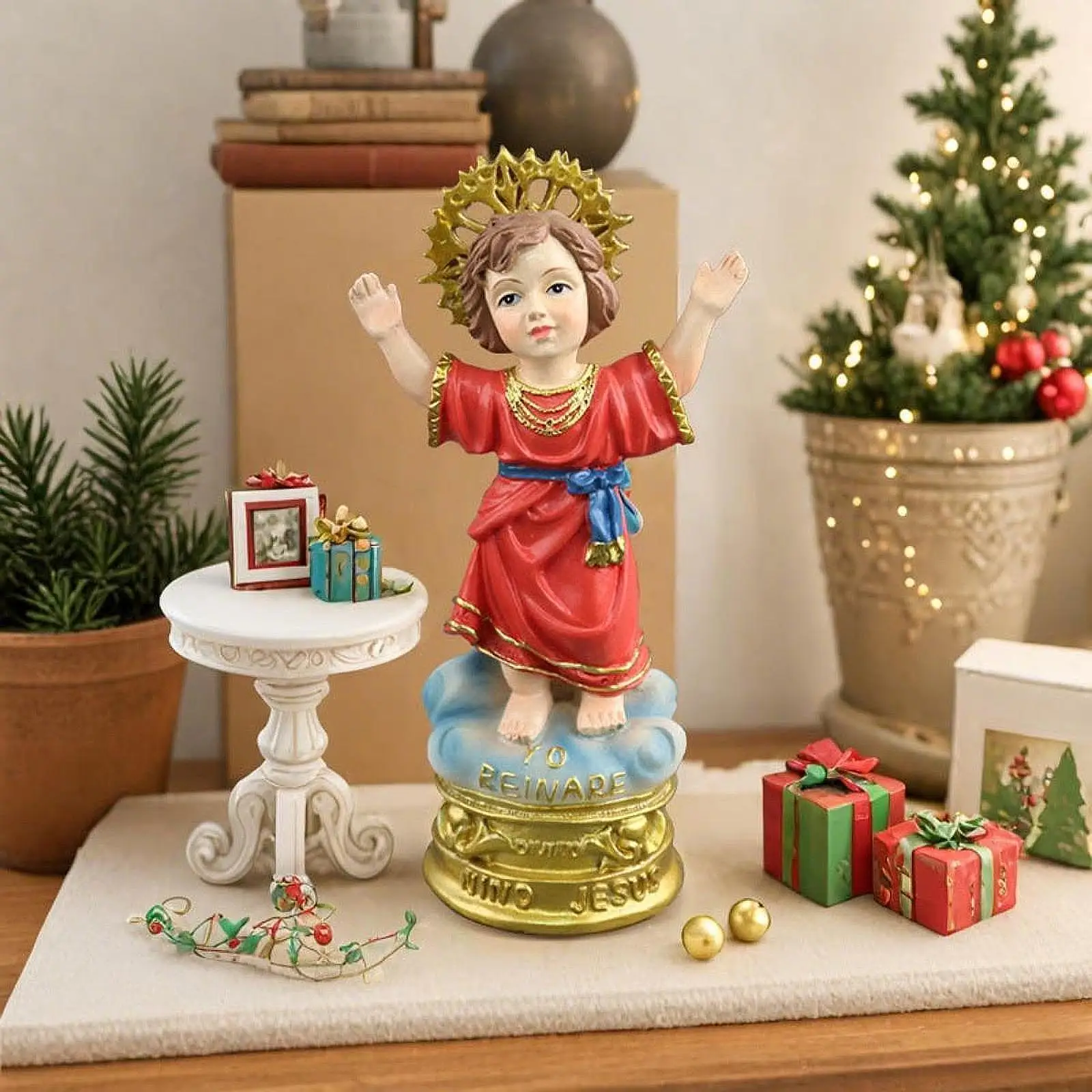 Divine Child Jesus Statue Renaissance Collection Decoration Home Decor Divino Nino Holy Child for Indoor Family Friends Office