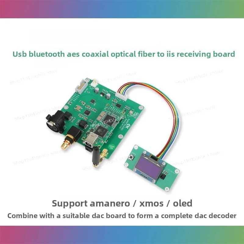 USB Coaxial Bluetooth AES Optical Fiber to IIS Support XMOS/Amanero AK4118 Receiver Board DAC 1794