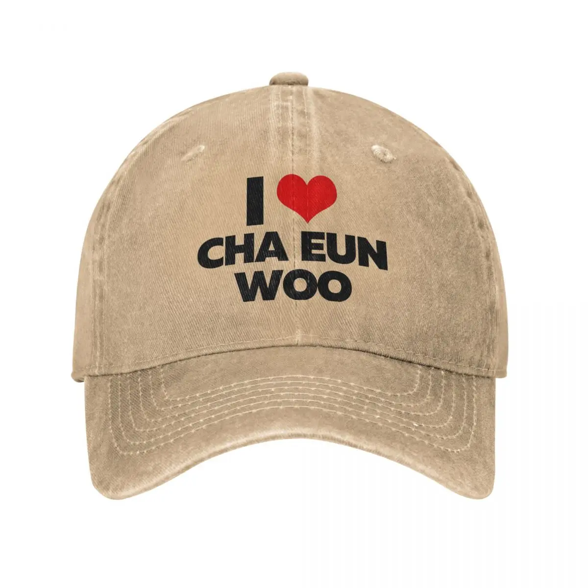 I Love Cha Eun Woo Baseball Cap Summer Trucker Hat Breathable Hunting Camping Hip Hop Hats Unisex Men Fitted Retro Baseball Caps