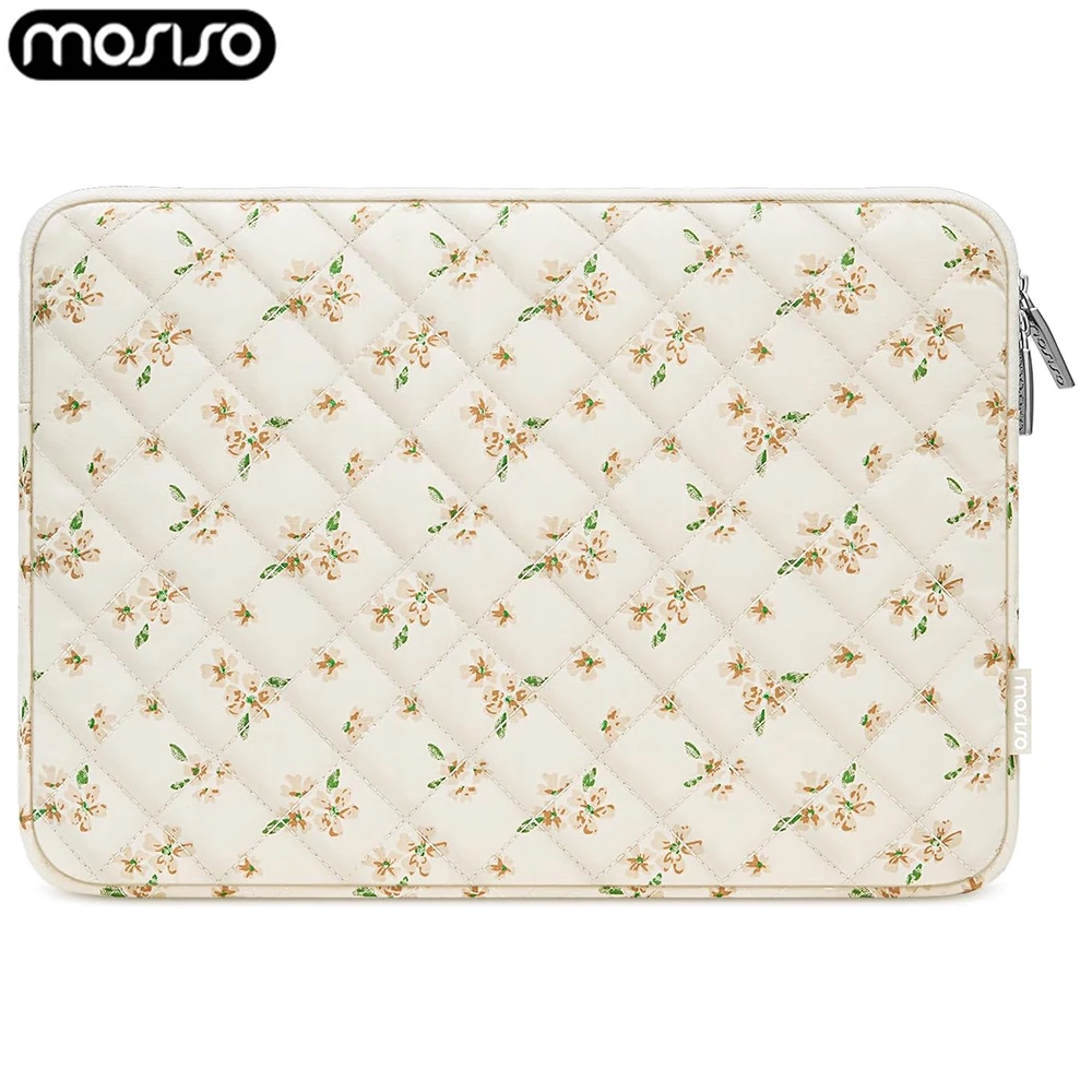 Puffy Laptop Bag Sleeve 13 13.3 14 inch Quilted Carrying Case for MacBook Air Pro Dell ASUS Lenovo Computer Bag Protective Case