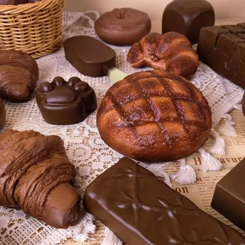 1 Pc Chocolate Bread Model, Food Display Prop, Prank Toy, Slow Rising Stress Relief Decorative Ornament