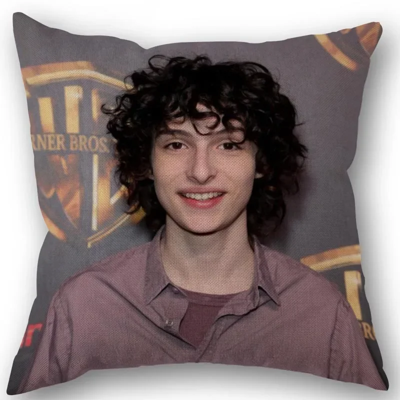 Nice Custom Finn Wolfhard Pillowcase Cotton Linen Fabric Square Zipper Pillowcase 45X45cm Wedding Decorative Pillow cover