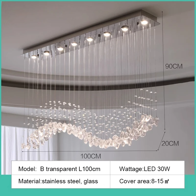 Nordic Green Stone Glass LED Pendant Light 8