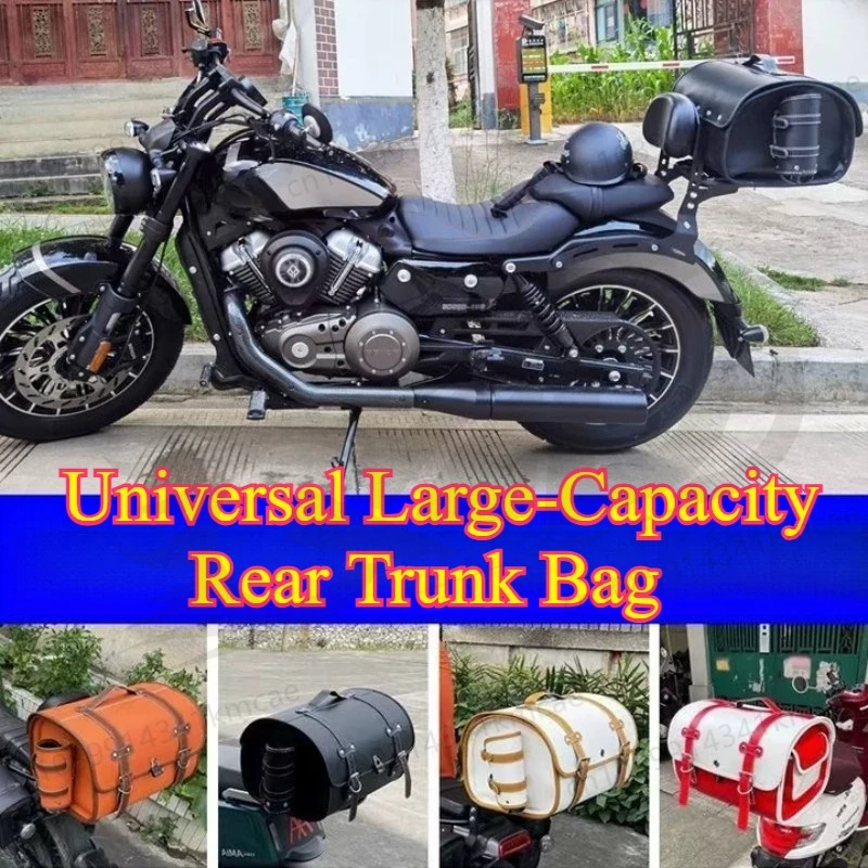 33L Large Retro Motorcycle Rear Seat Trunk Bag Universal Helmet Storage Scooter Electric Vehicle Waterproof Bolso Moto Protector
