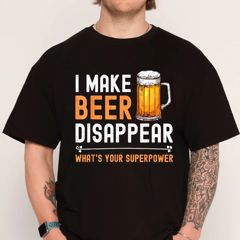 

Мужская забавная футболка для любителей пива — я робить пиво исчезают, что-то твоя суперсила, хлопковая футболка с коротким рукавом
