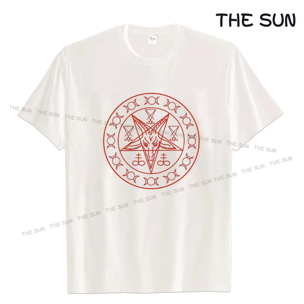 Pentagram Blood 666 Goat Head Satan Baphomet T-Shirt. Summer Short Sleeve O-Neck Mens T Shirt New Men Cotton T Shirt Women