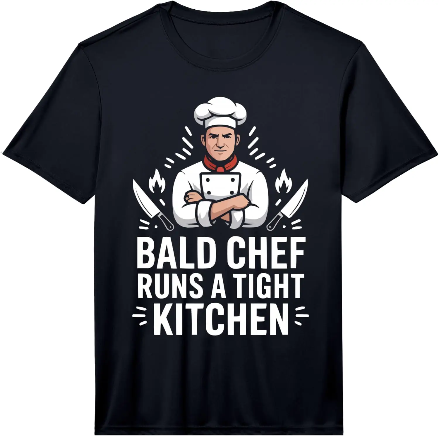 Mens Chef Baldy Baldness No Hair Cook Baldie Bald Guy Performance T-Shirt 100% Cotton Trendy Y2K Short-Sleeve Tee – Soft,