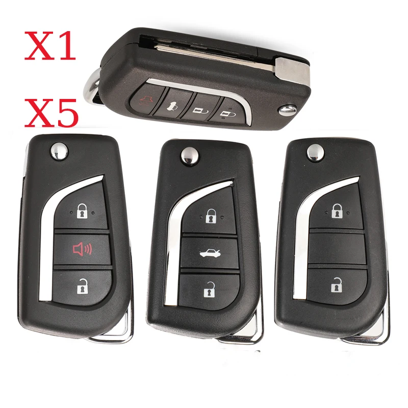 

jinyuqin X1 X5 Flip Folding Remote Car Key Shell For Toyota Levin Camry Reiz Highlander Corolla RAV4 Key Case VA2 Toy48 Toy43