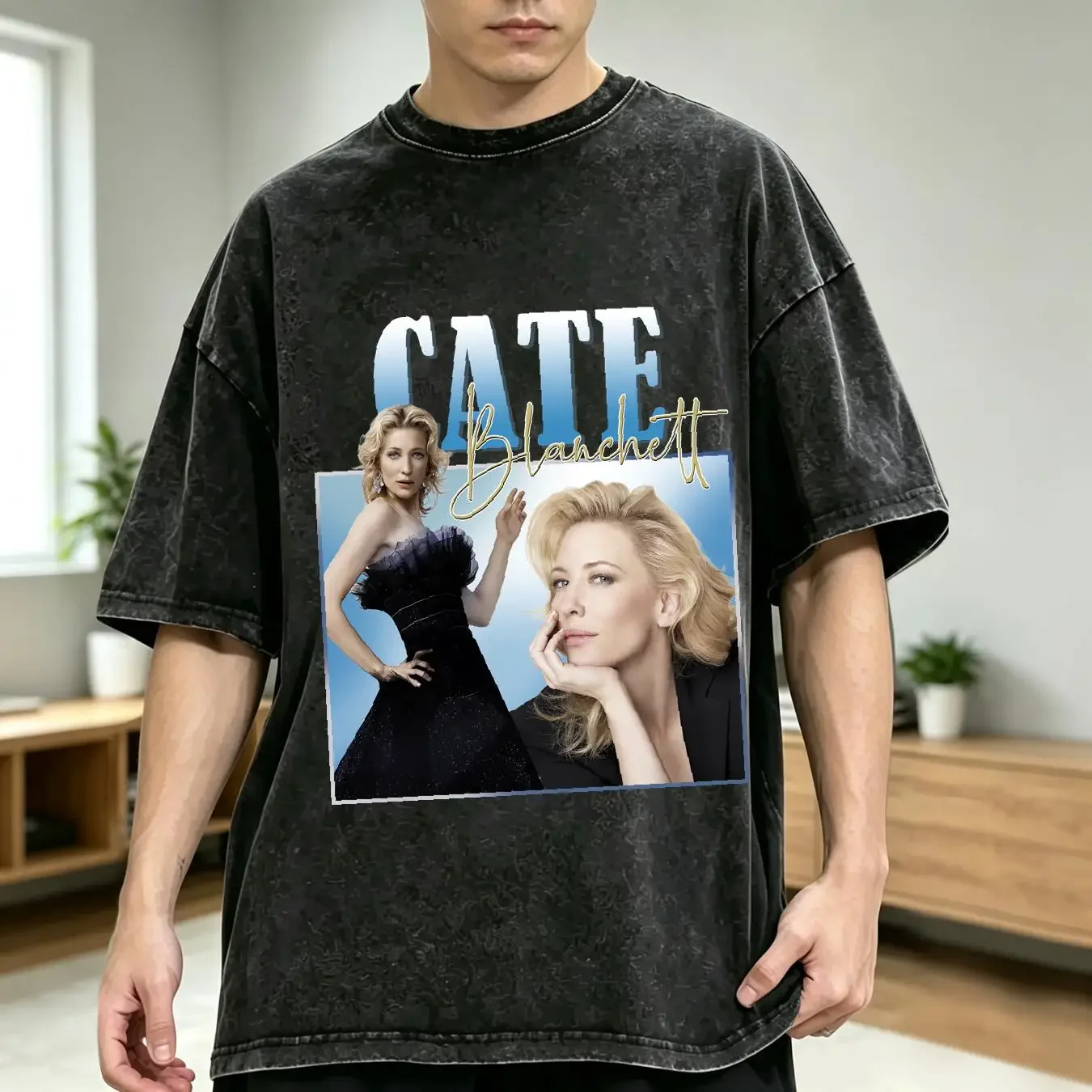 washed T Shirt Cate Blanchett Style for Fans Crew SweaT and Hooded Vintage Homage Thicthinhichthoi Store long or short sleeves