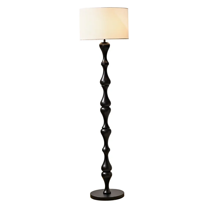 

Solid wood gourd living room floor lamp retro wabi-sabi atmosphere sofa side vertical decorative lamp