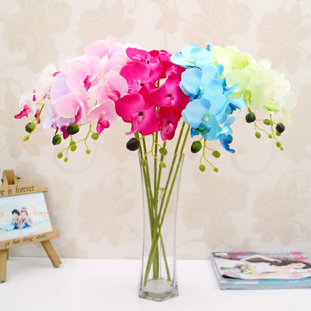 

Artificial Phalaenopsis Orchids Silk Flowers For Wedding Home Decor Table Centerpiece Fake Flower Arrangement Decorative