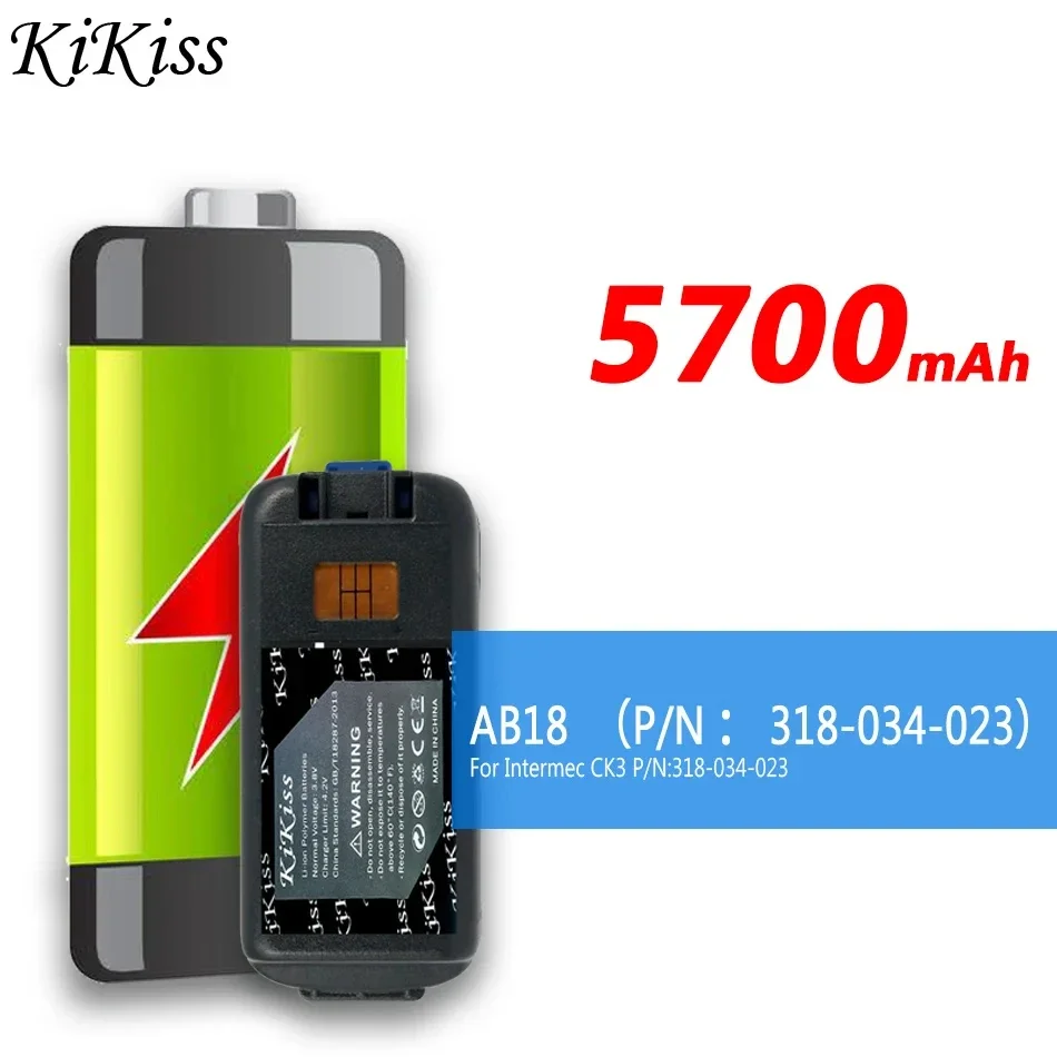 

Батарея 5700mAh KiKiss AB18 (P N 318-034-023) для Intermec CK3 CK3X CK3A1 CK3C1 CK3R PN 318-034-023, сменная батарея