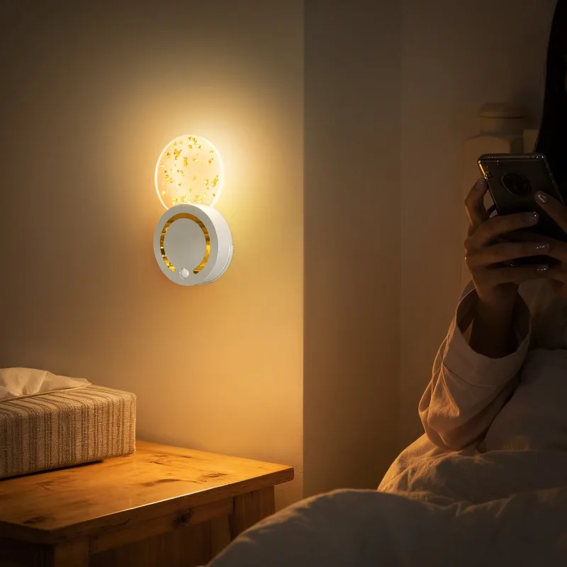 

Акриловый магнитный ночник с датчиком движения, перезаряжаемый, креативная настольная лампа, атмосферное освещение для спальни и прихожей