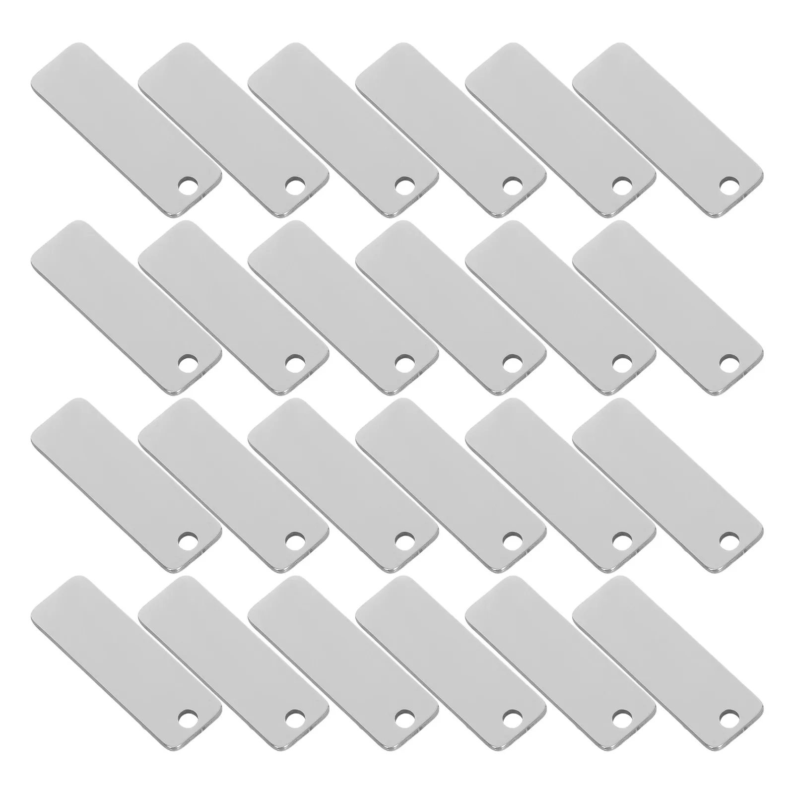 25Pcs Stainless Steel Keychain Blanks Rectangle Weather Resistant Mirror Finish Blanks for Jewelry Making Car Keychain Luggage