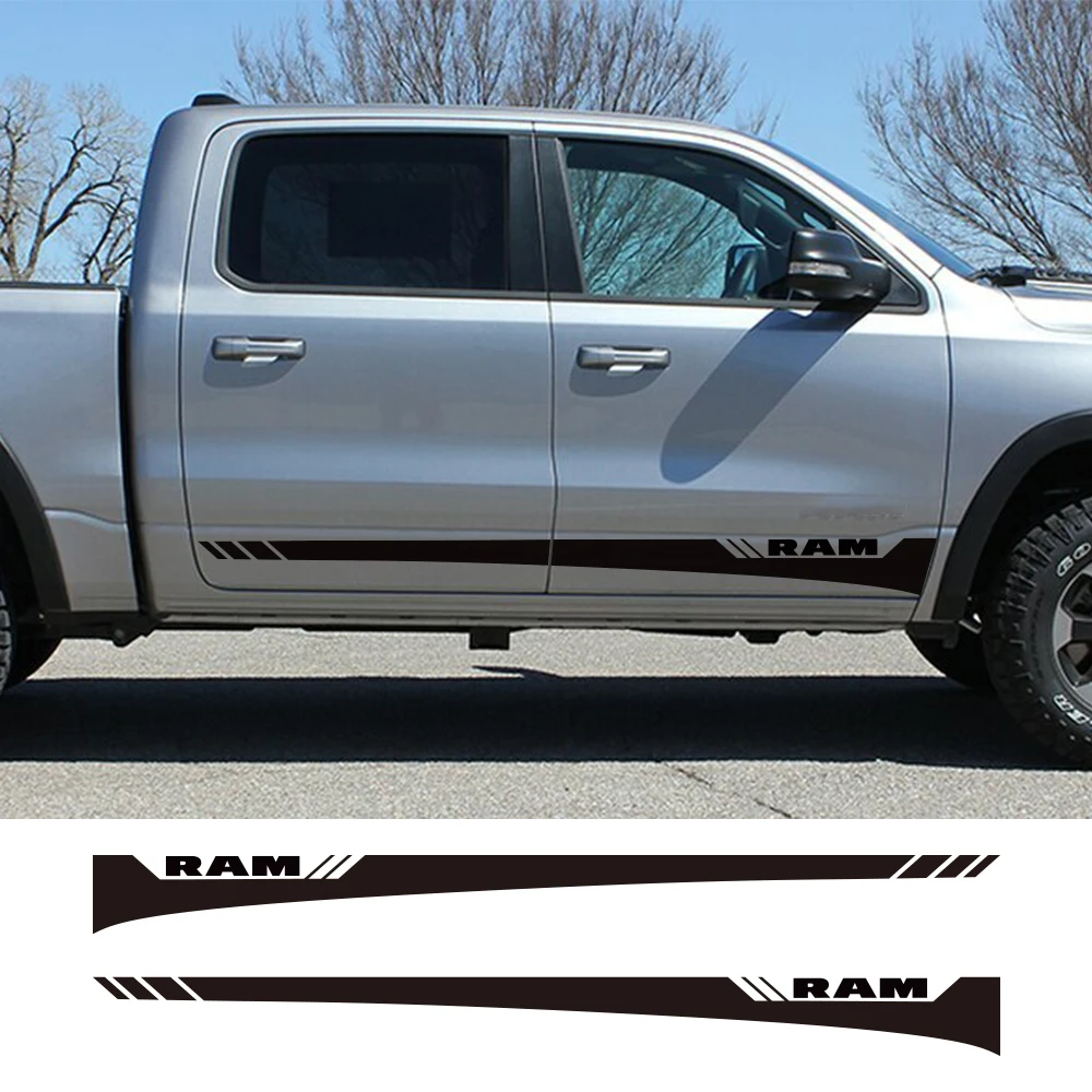 

Pickup Door Side Skirt Stickers For Dodge RAM 1500 2500 Rebel Truck Graphics Decal Car Custom Vinyl Decor Decal Auto Accessories