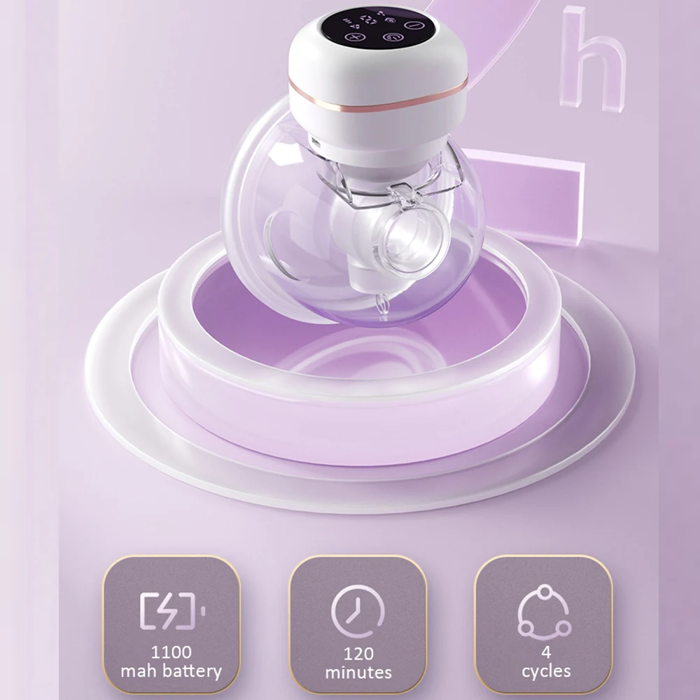 Wearable Electric Breast Pump Hands Free Milk pump LCD Display Low Noise & Painless Portable Extractor Automatic Milker BPA Free