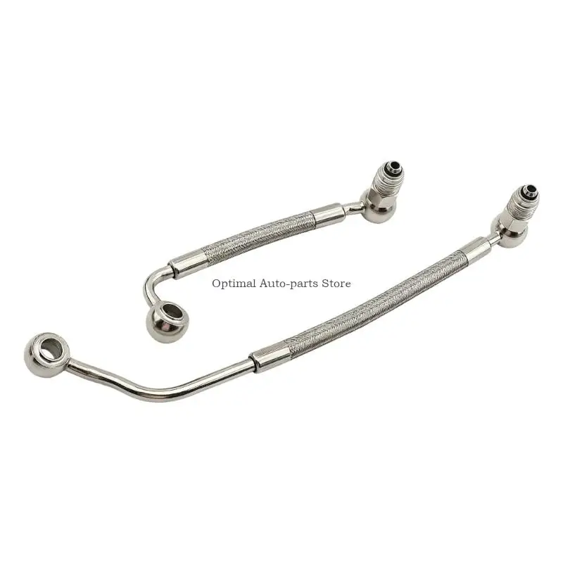 Formed Motorcycle Line Set with Flexible Braided Sections, Threaded Ends and Eye Fittings for 1995-1999 Fuel-Injection