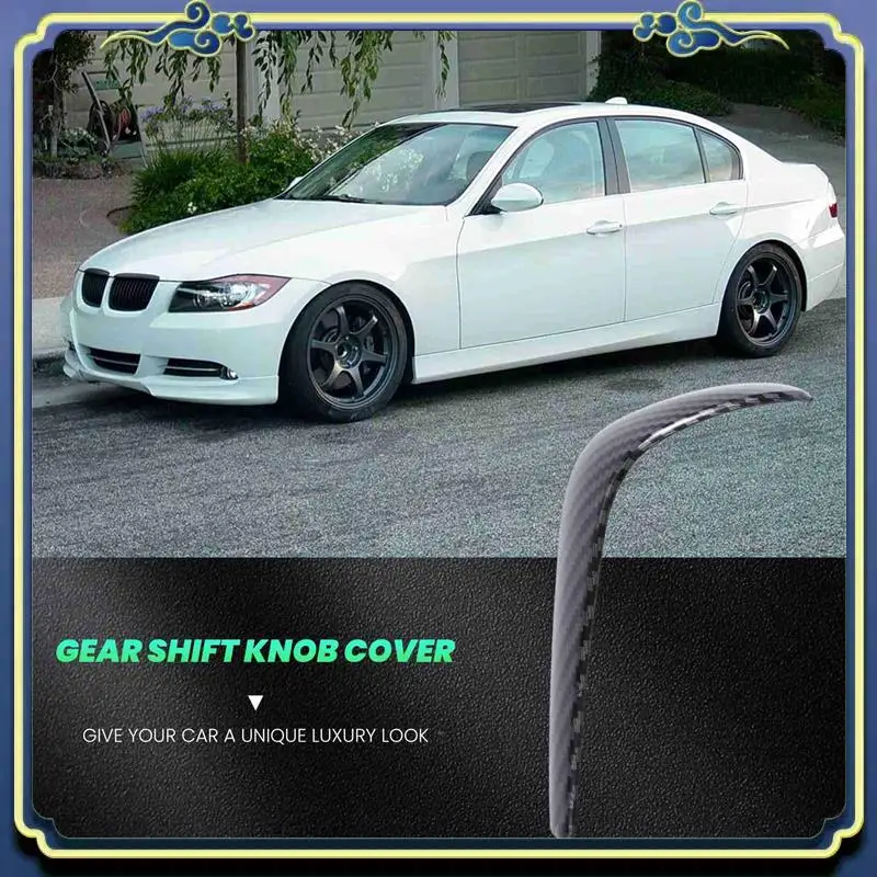 AU16-For Bmw E90 E92 E93 E87 3 Series 2005-2012 Carbon Fiber Color Abs Gear Shift Knob Head Cover Trim Car Accessories
