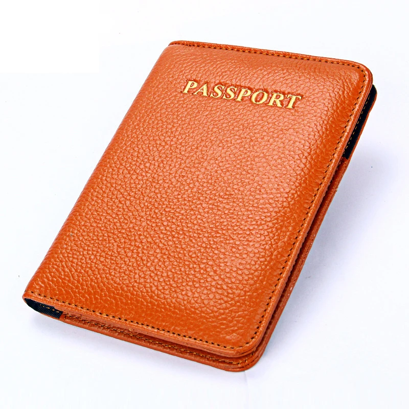 Genuine Leather Passport Cover For Women Female Men Travel Accessories Passport ID Card Holder Cowhide Passport Holder