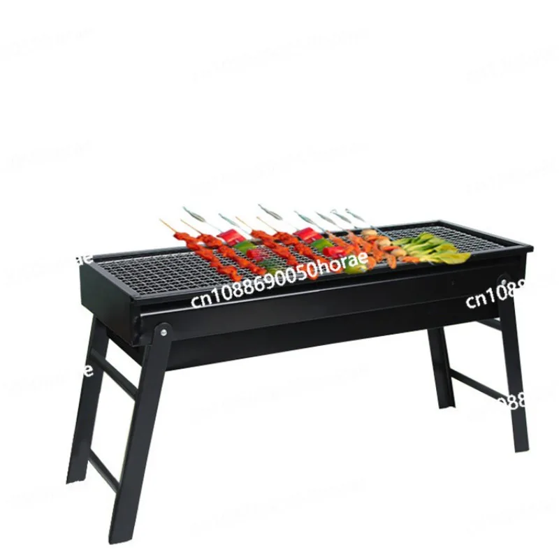 Large Folding Outdoor Camping Barbecue Grill, Portable Household Barbecue Grill