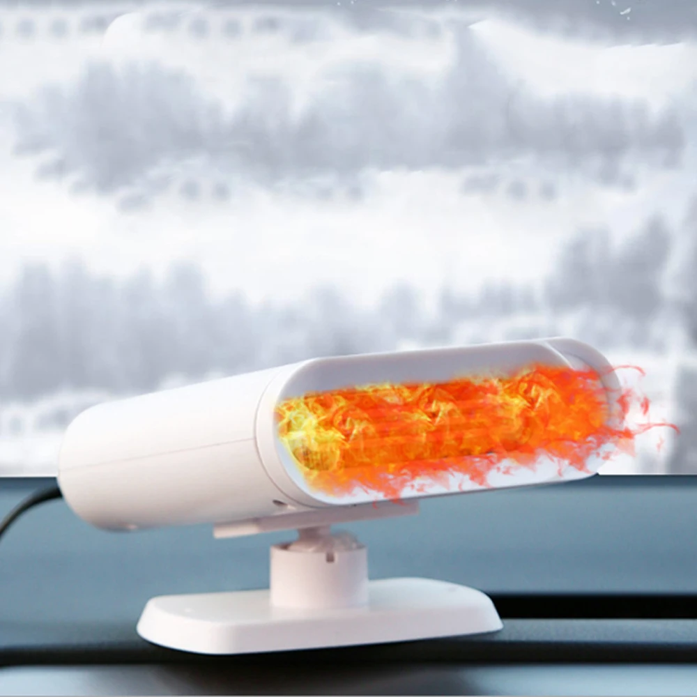 Car Heater Windshield Fast Heating Defrost Defogger 12/24V 150W white Portable Plug In Lighter Socket for Truck Trailer Boats