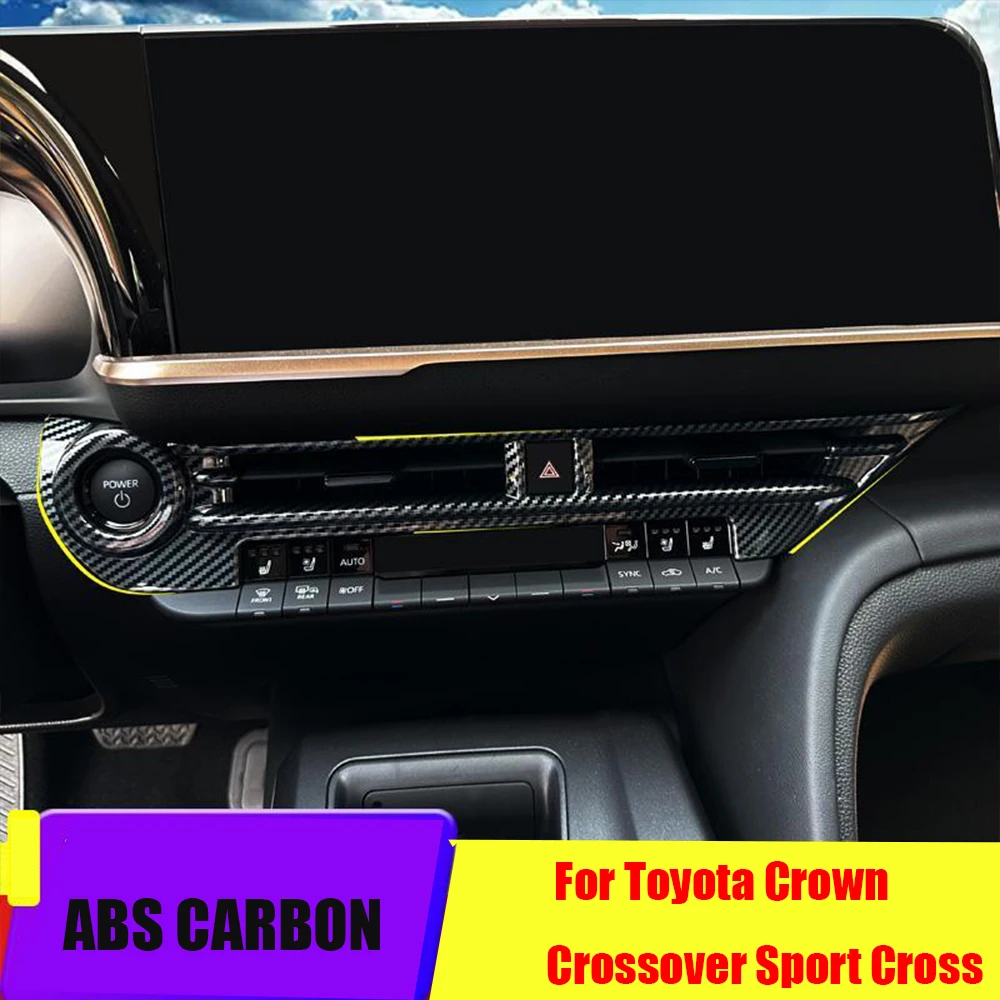 

LHD For Toyota Crown Crossover Sport Cross 2023 2024 ABS Carbon wood Car middle air outlet Decoration Cover Trim Sticker