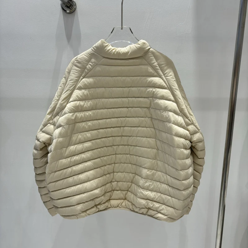 Schinteon Women 90% White Duck Down Jacket Autumn Winter Casual Loose Over Size Warm Outwear Stand Collar Coat High Quality 2024