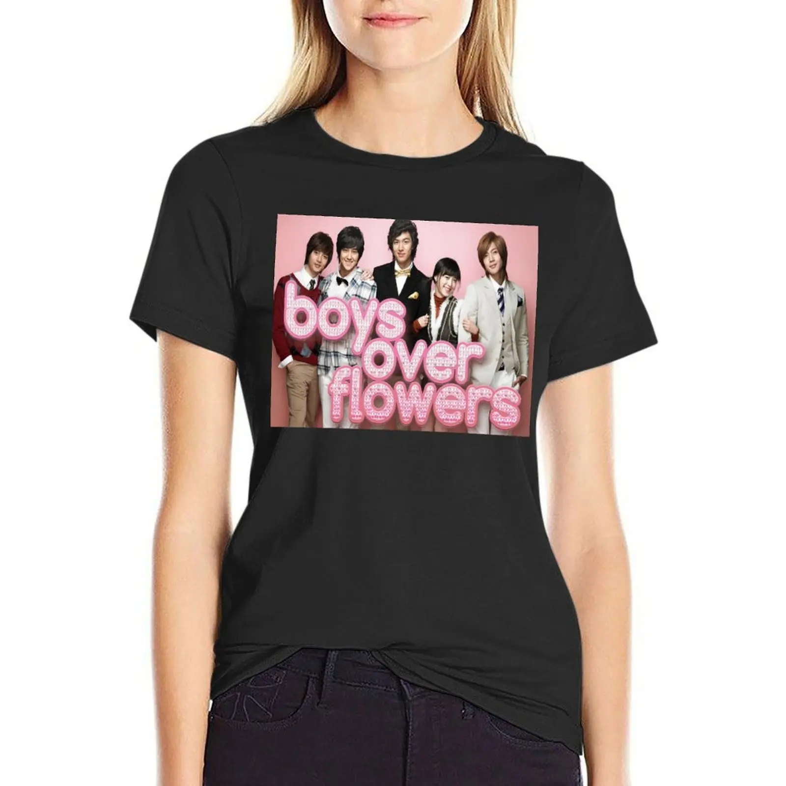 [BOYS OVER FLOWER] BOF T-Shirt oversized Short sleeve tee shirts graphic tees summer tops t shirt Women
