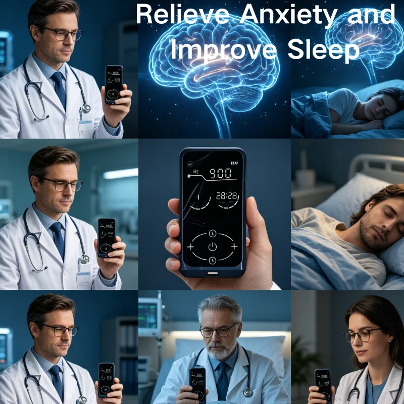 Professional CES Electrical Stimulation Device for Migraine Headache Relief Tension Stress Management Home Care