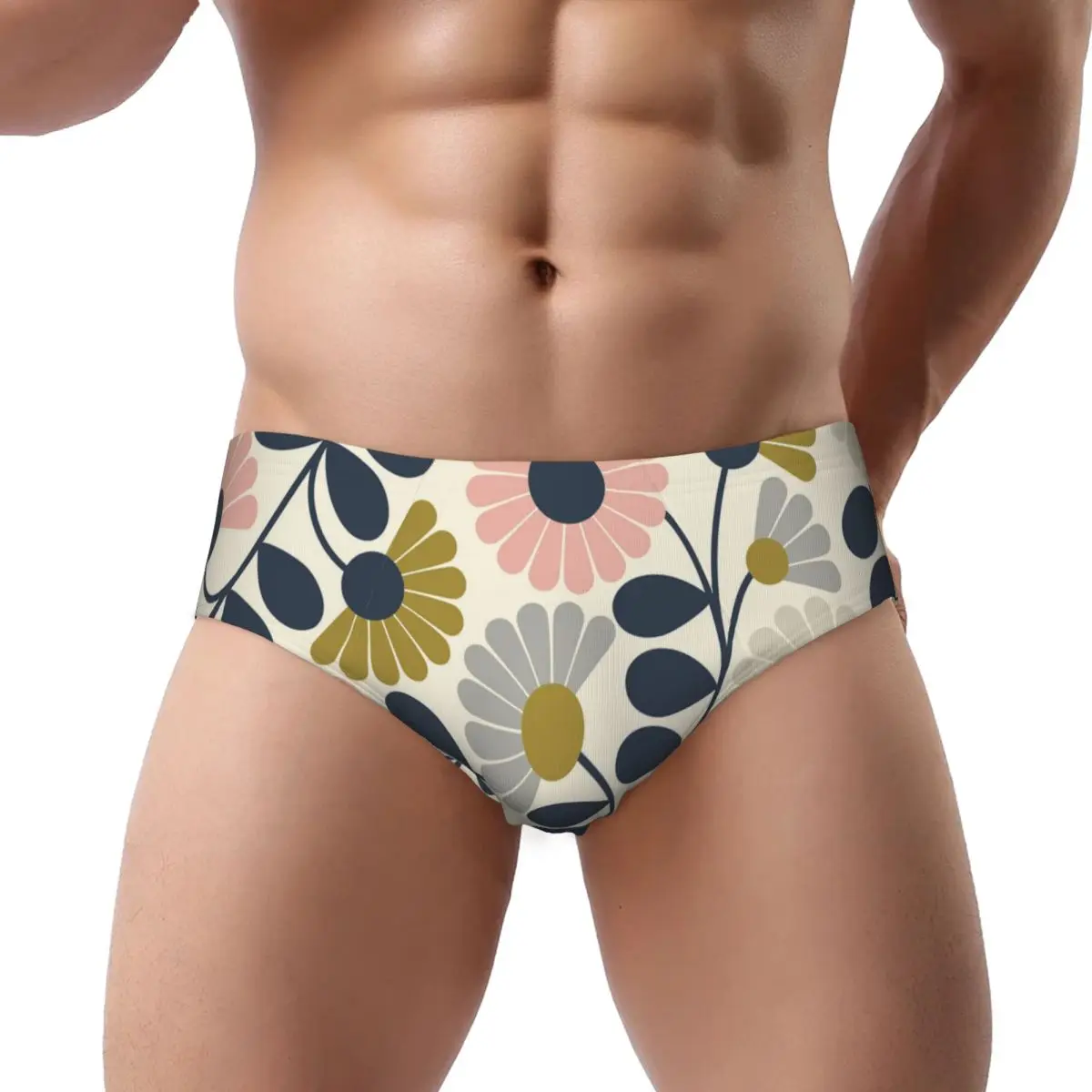 

Трусы Orla Kiely на заказ в скандинавском геометрическом стиле с цветком, нижнее белье, мужские дышащие эластичные трусы