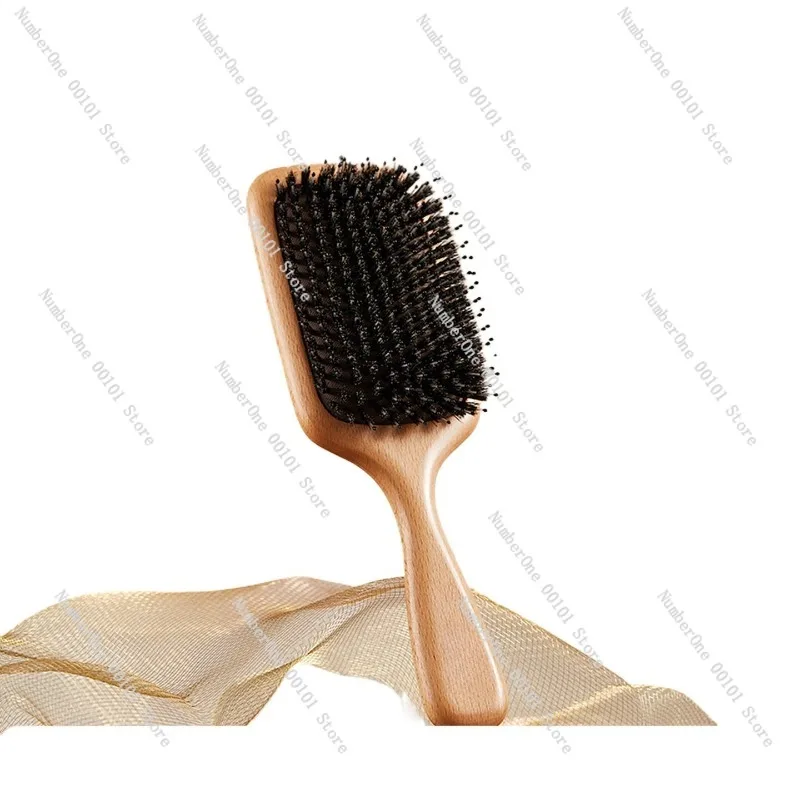 Premium Natural Boar Bristle Hair Brush Air Cushion Scalp Massage Comb for Women Anti Static Detangling Smo