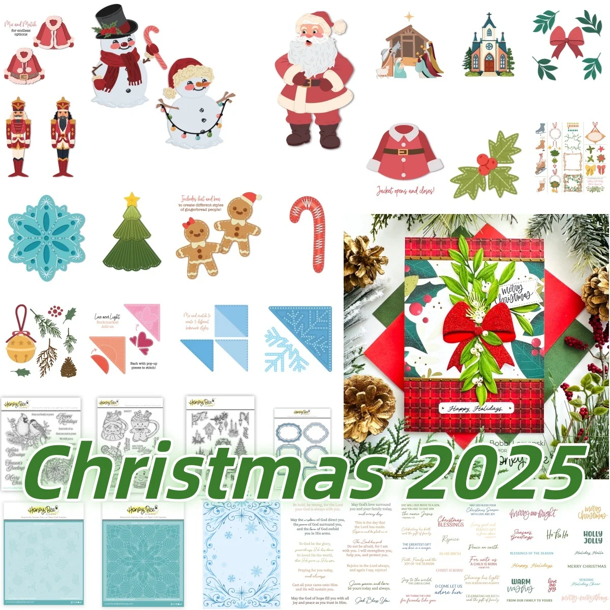 Christmas 2025 Release Santa Nativity Scene Tree Snowman Metal Cutting Dies Clear Stamps Stencil for DIY Scrapbook Diary