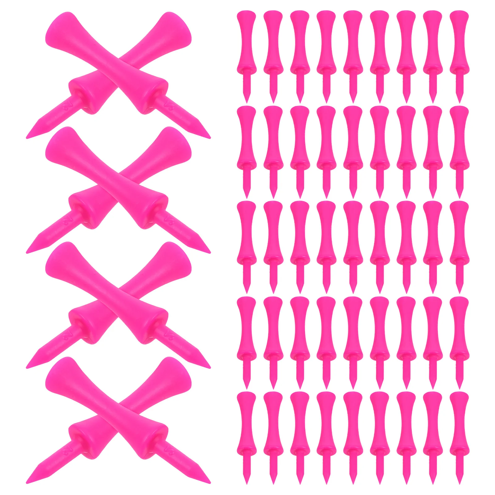 100Pcs Golf Tees 57Mm Sturdy Plastic Practice Tees for Professional Driving Range Golf Simulator Accessories for Adults