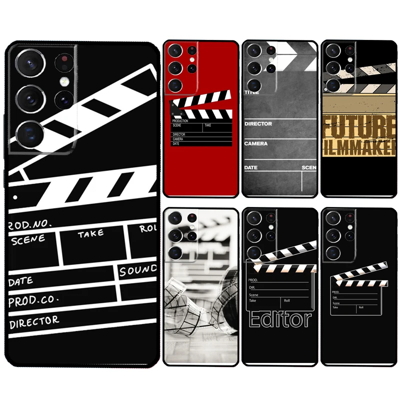 Film Clapperboard Case For Samsung Galaxy S24 Ultra S23 S22 S21 Plus Note 10 Note 20 S9 S10 S20 S21 FE Cover