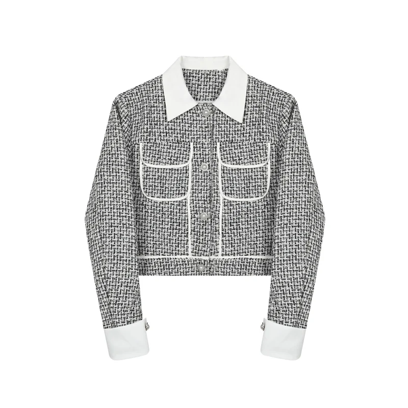 

Faionable Knitted ort Jaet Autumn Men's Sle Turn-down Collar Casual Small Fraance Wind Coat Youth Stand Fit