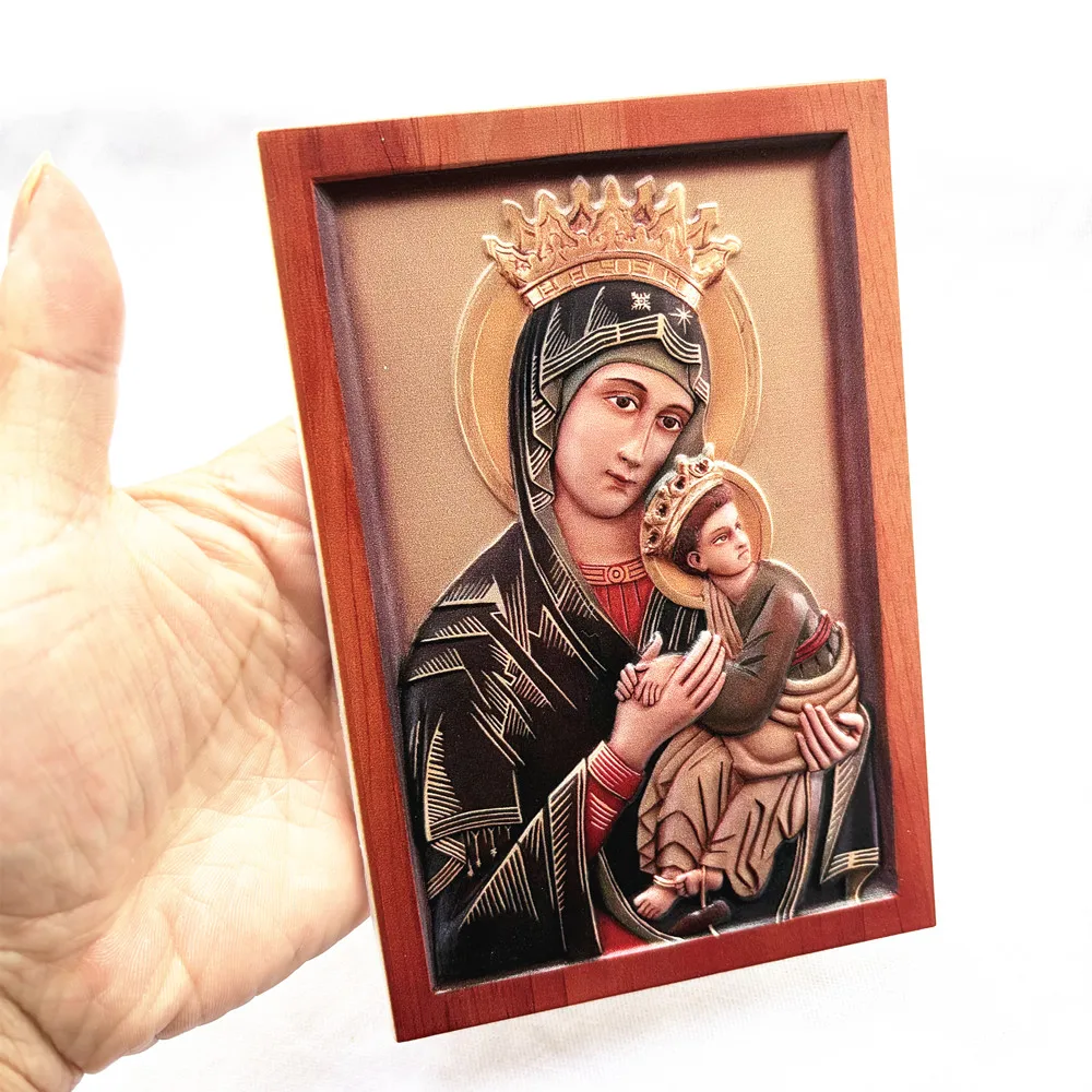 3D Jesus Resin Figurine Vrigin Mary Ornament Church Utensils Christmas Baptismal Decor