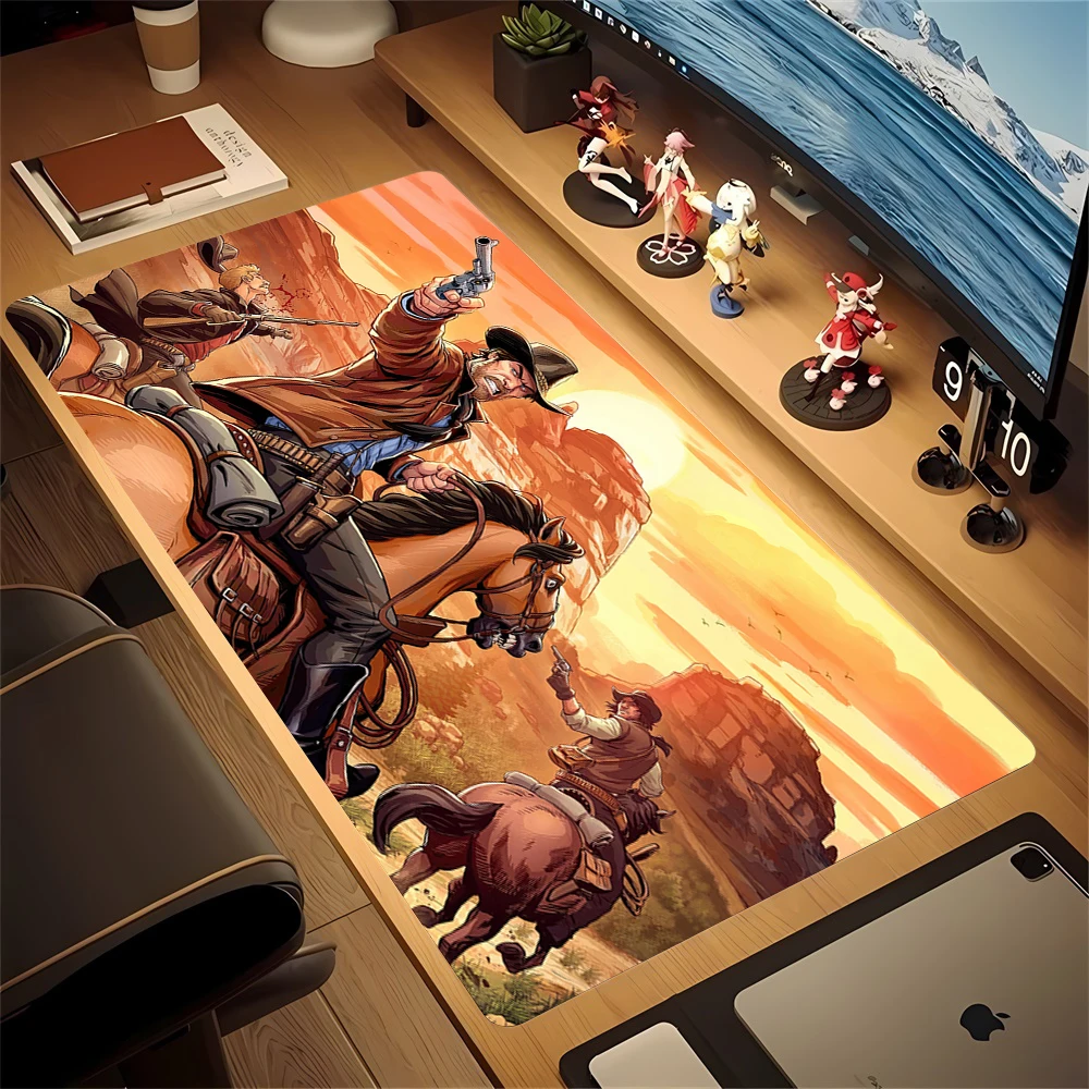 50x100CM Red Dead Redemption 2 RDR2 Mousepad Computer Gamers Locking Edge Non-slip Mouse Pad Extra larg thickened Desk Mat XXL