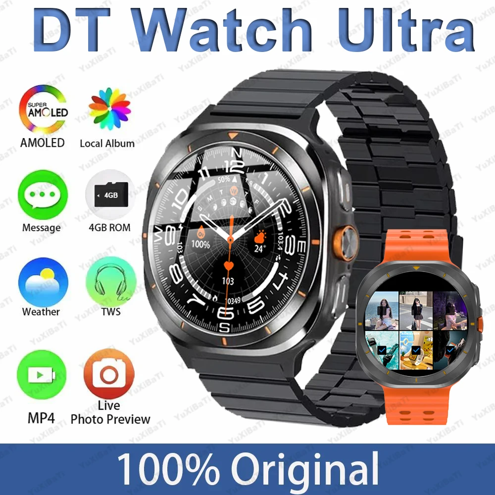 Korea Language New DT Watch Ultra Smart Watch Men NFC 4GB Memory GPS Video Display Smartwatch For Samsung Galaxy Watch 7 Ultra