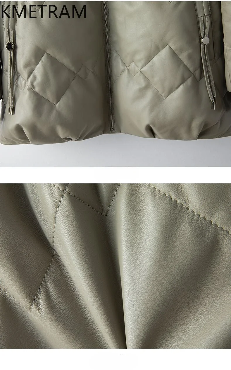 100% Płaszcze puchowe z owczej skóry Odzież damska Kołnierz z futra lisa Moda Kurtka puchowa 2024 Kurtki zimowe z kapturem Пуховик Женский