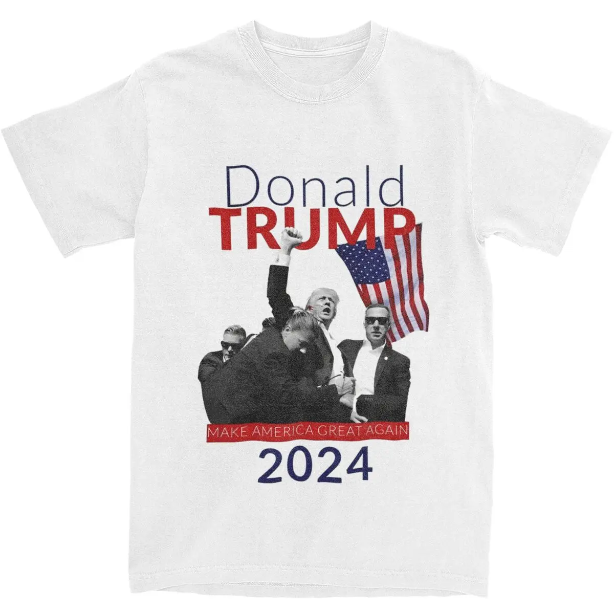 Men Women 2024 Donald Trump Rally Shooting Graphic T Shirt Apparel Fun Pure Cotton Trump Shot T Shirt Top Tee Clothes