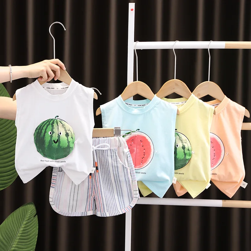 

New Summer Fashion Baby Girls Clothes Children Boys Vest Shorts 2Pcs/Sets Infant Outfits Toddler Casual Costume Kids Tracksuits