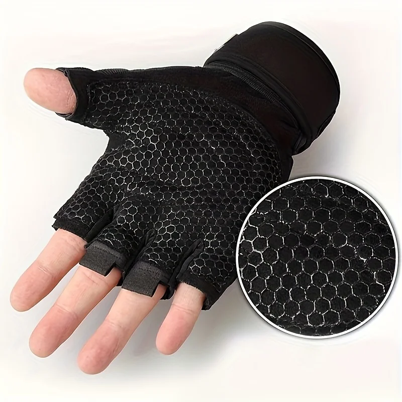 1 par de guantes de gimnasio antideslizantes transpirables con palma de Gel Ergo soporte de muñeca Unisex para levantamiento de pesas regalo perfecto hombres