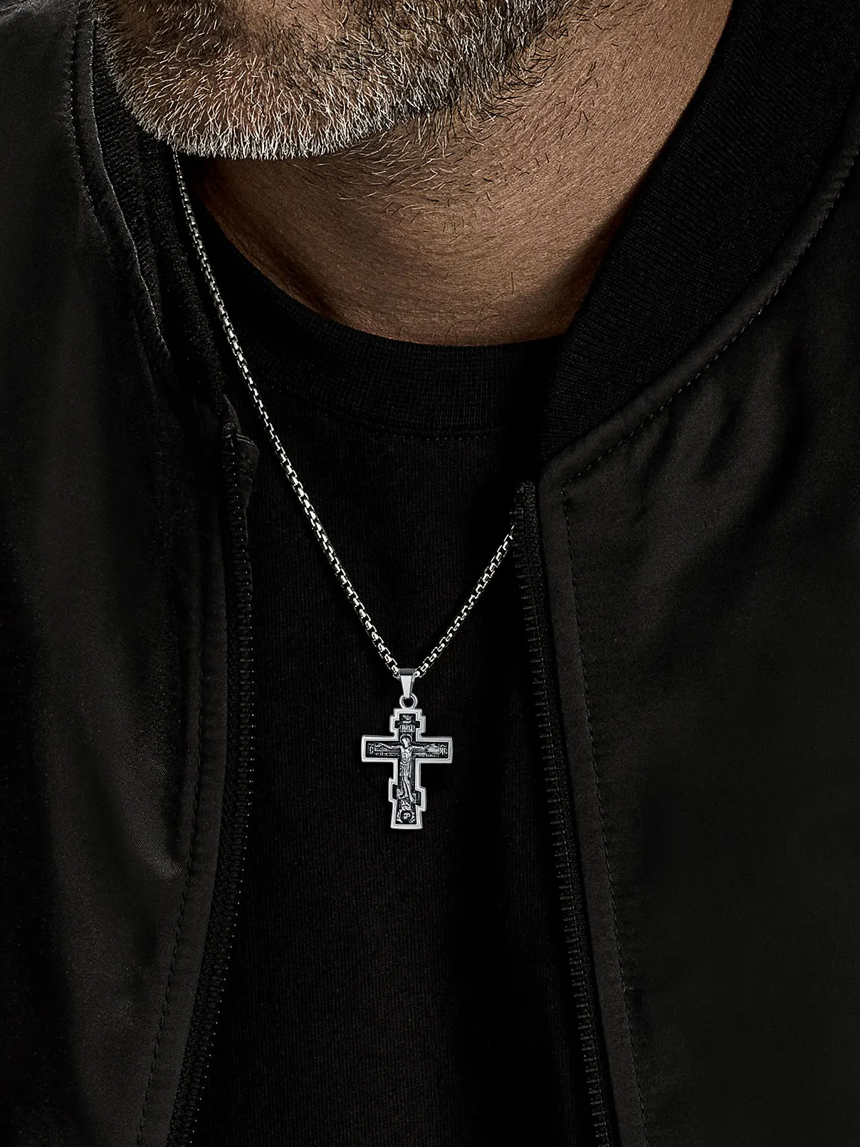 U7 Stainless Steel Orthodox Necklaces Jesus Russian Eastern Cross Crucifix Pendant Retro Vintage Unisex Jewelry Gift Choice Sale