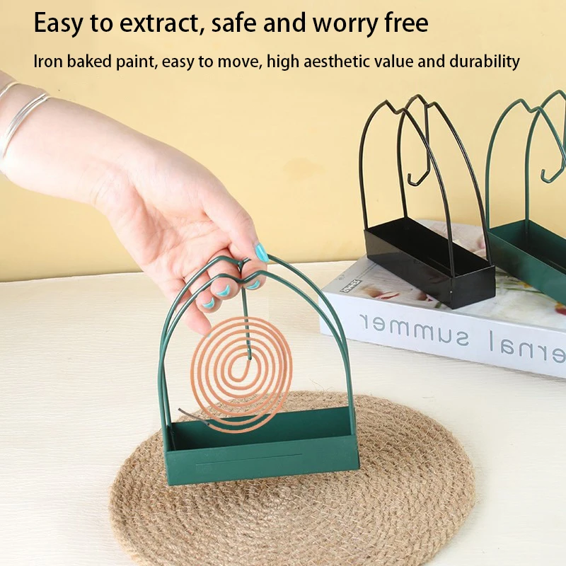 Iron Mosquito Coil Holder Incense Holders Coil Incense Burner Frame Modern Repellent Incense Rack For Household Bedroom Patio