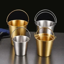 Stainless Steel Ice Bucket Bar Party Ice Bucket Golden Beer Barrel Champagne Bucket Cooling Barrel Snack Fried Chicken Bucket
