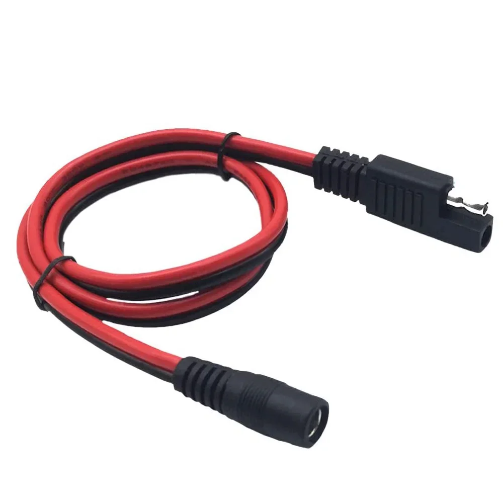 60 cm/2 Fuß 14AWG SAE-Stecker auf DC 5,5 x 2,1 mm Buchse Konverter-Adapterkabel für Auto, Motorräder, Wohnmobil, Solarmodule, tragbare Batterie usw.