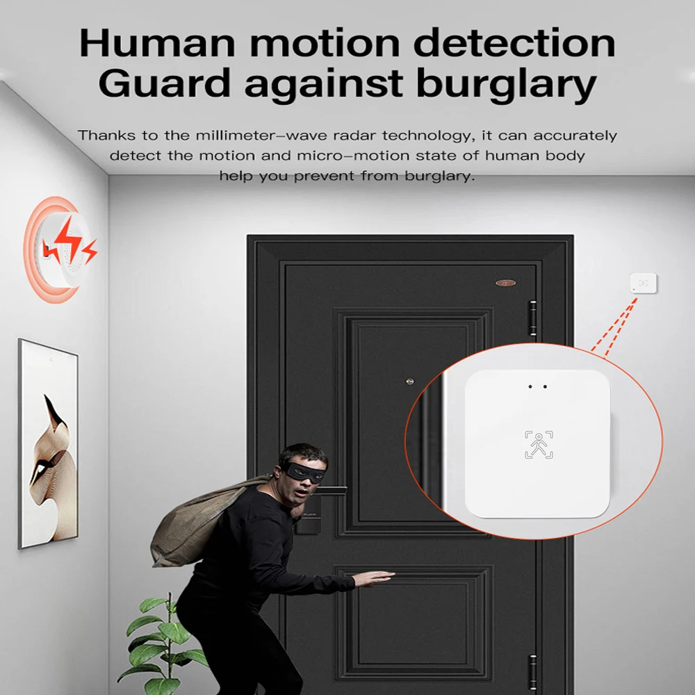 24G Tuya WiFi Zigbee Human Presence Sensor MmWave Radar Detector Luminance/Distance Detection Smart Life Home Automation for Goo - Image 4